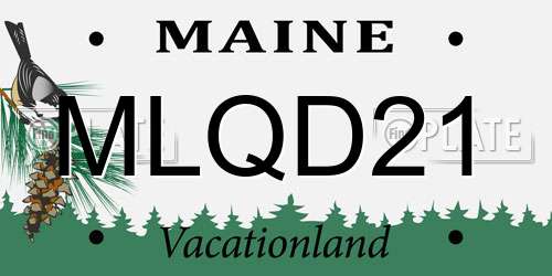 MLQD21 Maine License Plate