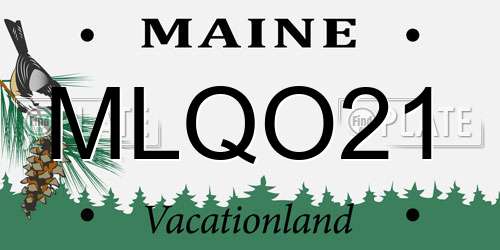 MLQO21 Maine License Plate