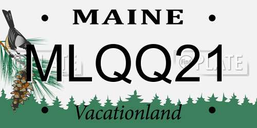 MLQQ21 Maine License Plate