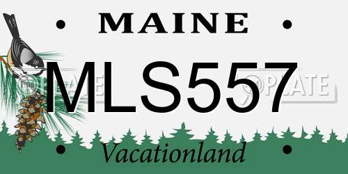 MLS557 Maine License Plate
