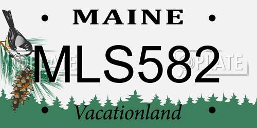 MLS582 Maine License Plate