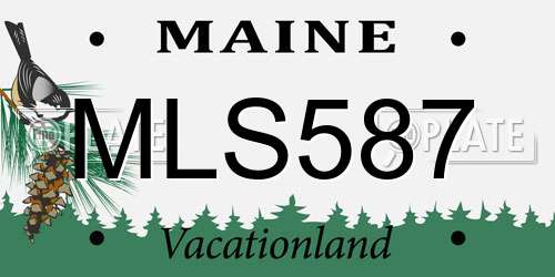 MLS587 Maine License Plate