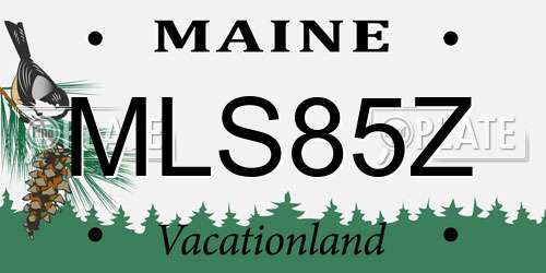 MLS85Z Maine License Plate