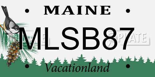 MLSB87 Maine License Plate
