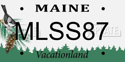 MLSS87 Maine License Plate