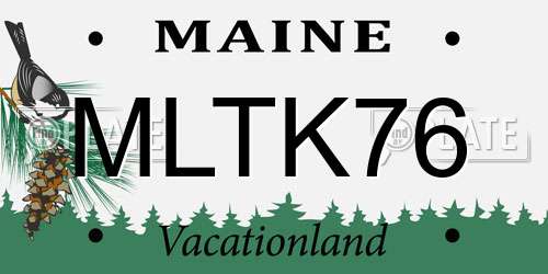 MLTK76 Maine License Plate