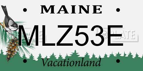 MLZ53E Maine License Plate
