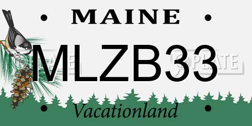 MLZB33 Maine License Plate