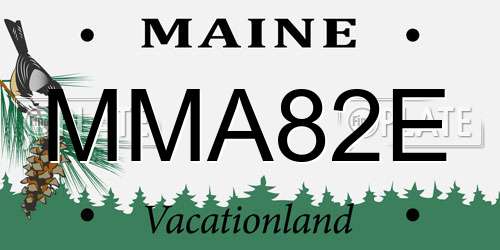 MMA82E Maine License Plate