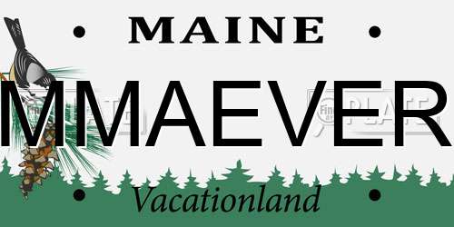MMAEVER Maine License Plate