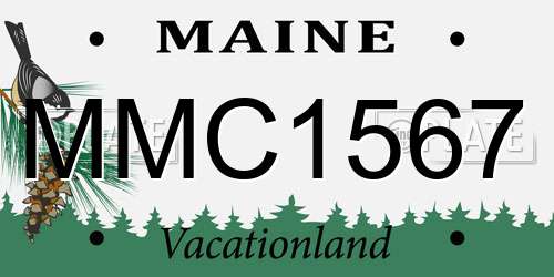 MMC1567 Maine License Plate