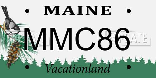 MMC86 Maine License Plate