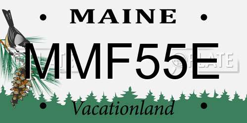 MMF55E Maine License Plate