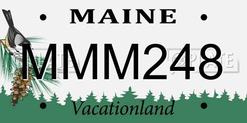 MMM248 Maine License Plate
