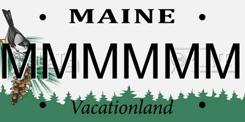 MMMMMM Maine License Plate