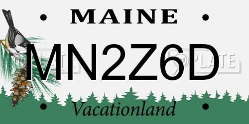 MN2Z6D Maine License Plate