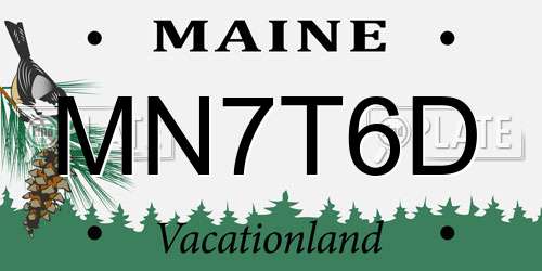 MN7T6D Maine License Plate