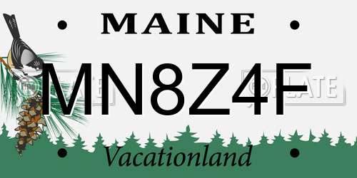 MN8Z4F Maine License Plate