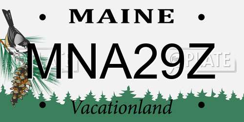 MNA29Z Maine License Plate