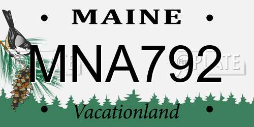 MNA792 Maine License Plate