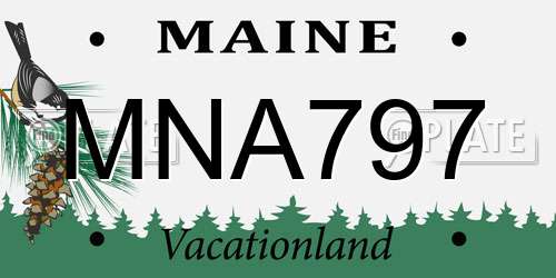 MNA797 Maine License Plate