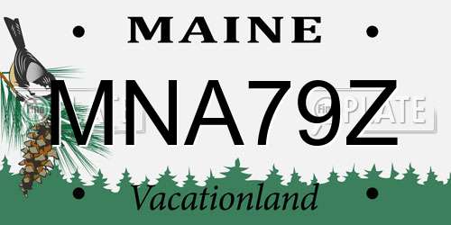 MNA79Z Maine License Plate
