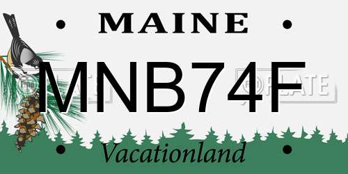 MNB74F Maine License Plate