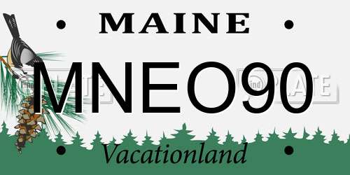 MNEO90 Maine License Plate