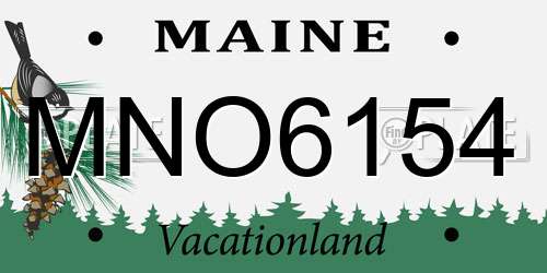 MNO6154 Maine License Plate