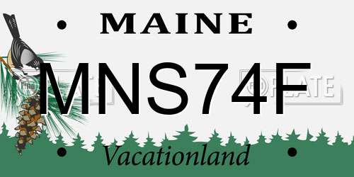 MNS74F Maine License Plate