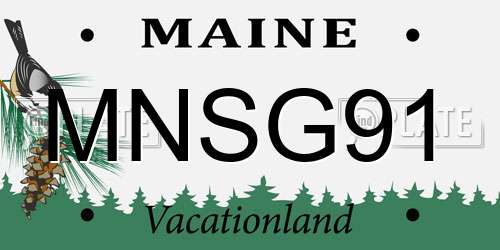 MNSG91 Maine License Plate