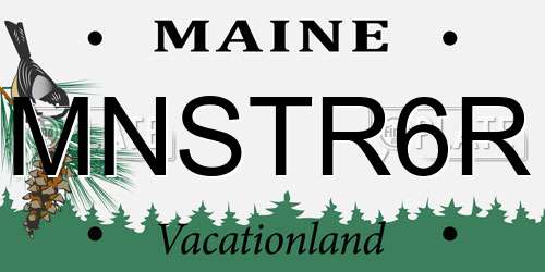 MNSTR6R Maine License Plate