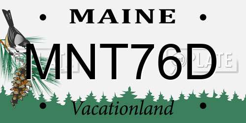 MNT76D Maine License Plate