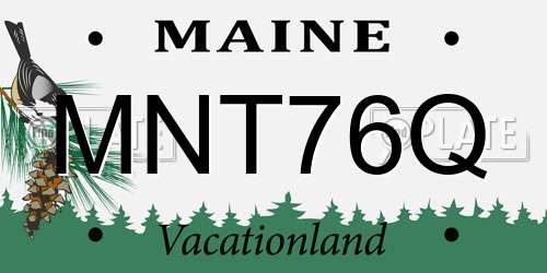 MNT76Q Maine License Plate