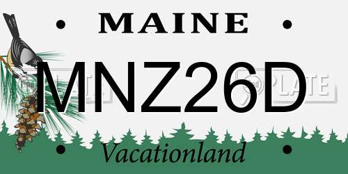 MNZ26D Maine License Plate