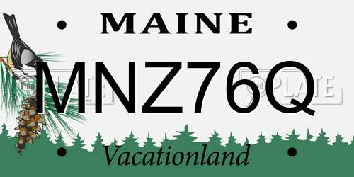 MNZ76Q Maine License Plate