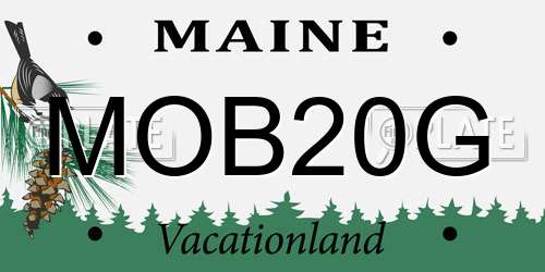 MOB20G Maine License Plate