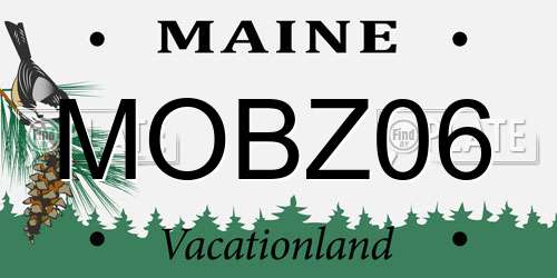 MOBZ06 Maine License Plate