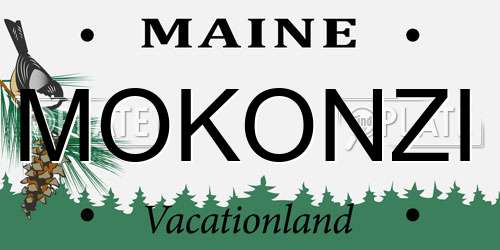 MOKONZI Maine License Plate