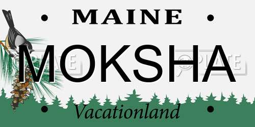 MOKSHA Maine License Plate