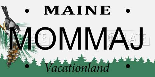 MOMMAJ Maine License Plate