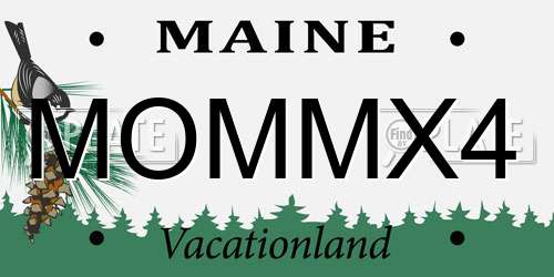 MOMMX4 Maine License Plate