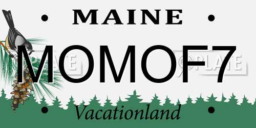 MOMOF7 Maine License Plate