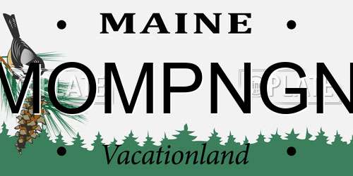 MOMPNGN Maine License Plate