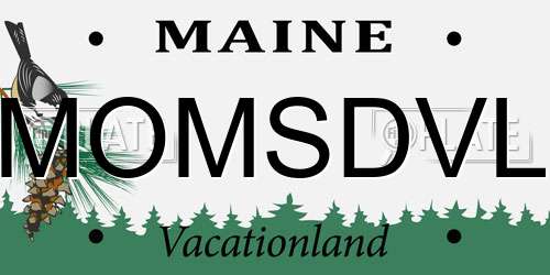 MOMSDVL Maine License Plate