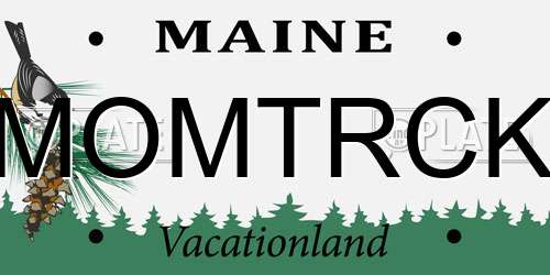MOMTRCK Maine License Plate