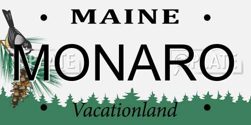 MONARO Maine License Plate