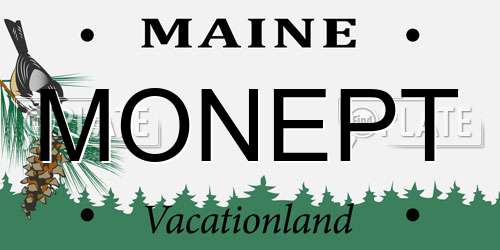 MONEPT Maine License Plate