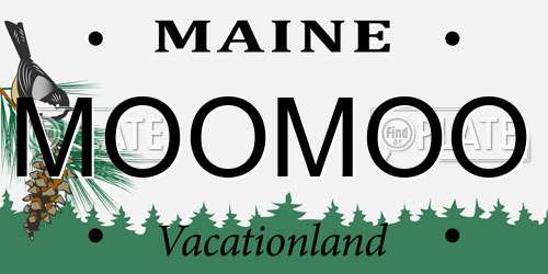 MOOMOO Maine License Plate