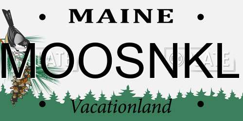 MOOSNKL Maine License Plate